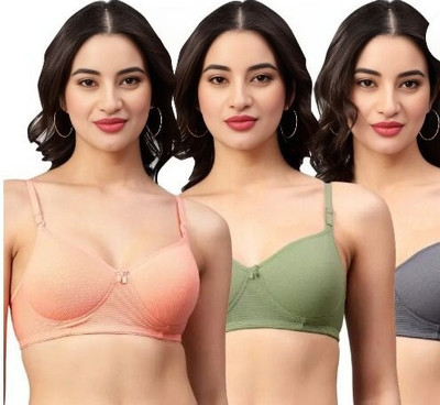 Underbukse Women Push-up Lightly Padded Bra(Orange, Light Green, Grey)