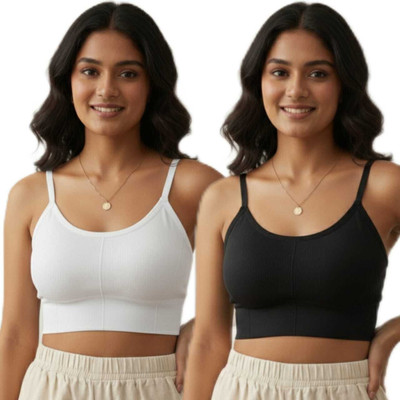 NUDORA 646 bra Women Sports Lightly Padded Bra(Black, White)