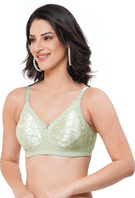 Brabea Women Full Coverage Non Padded Bra(Green)