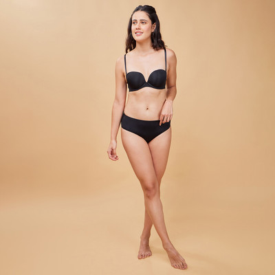 Enamor Multiway Strap Seamless Women Push-up Lightly Padded Bra(Black)