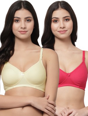 Docare NovaPad Women T-Shirt Lightly Padded Bra(Pink, Light Green)