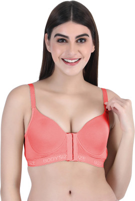 BODYSIZE BODYSIZE Front Open Bra With Twin Adjuster Women Full Coverage Non Padded Bra Women Full Coverage Non Padded Bra(Pink)