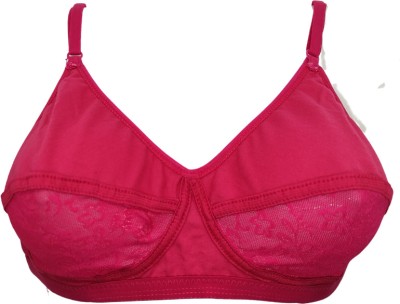 AliMartfashion soft and comfort Robe bra set, Lace bra for women, lace bra, net bra, sexy bra Women Bralette Non Padded Bra(Pink)