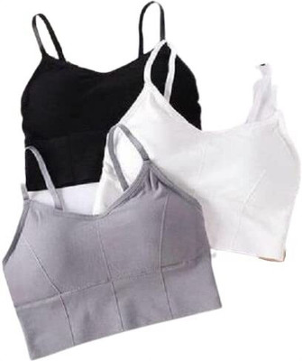 MAHEK CREATIVE 646 sports bra Women Everyday Lightly Padded Bra(Black, White, Grey)