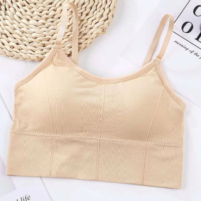 Payal Creation Women Sports Lightly Padded Bra(Beige)