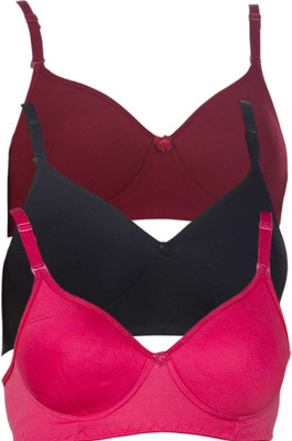 SuTJena Women Full Coverage Lightly Padded Bra(Multicolor)