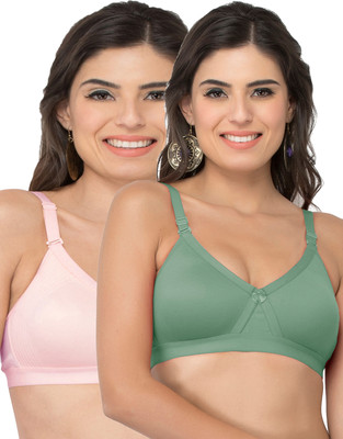COLLEGE GIRL CG1304 Women Minimizer Lightly Padded Bra(Green, Pink)