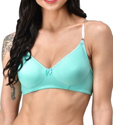 HouseOfCommon Women T-Shirt Non Padded Bra(Light Green)