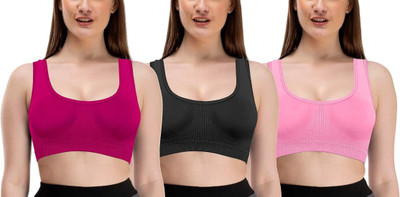 Xyra FREE SIZE Women Sports Non Padded Bra(Multicolor)
