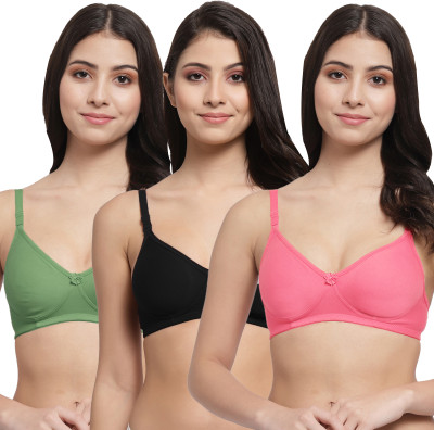 Docare Women T-Shirt Lightly Padded Bra(Pink, Black, Green)