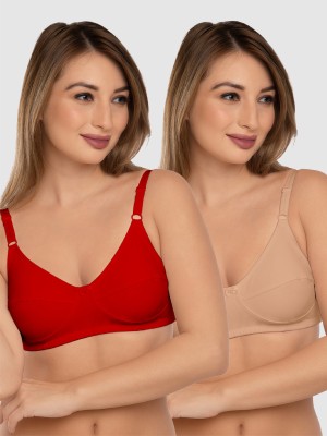 DAISY DEE SHEETAL Women Full Coverage Non Padded Bra(Beige, Red)