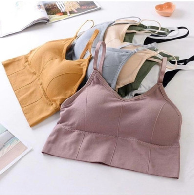 MAHEK CREATIVE fANCY FREE SIZE BRA Women Cami Bra Lightly Padded Bra(Multicolor)