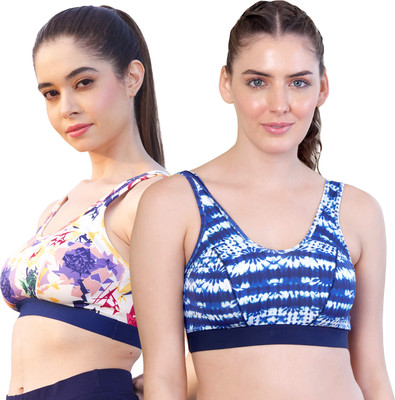 kalyani Karoline High Impact Printed Sports Bras Women Everyday Non Padded Bra(Multicolor)