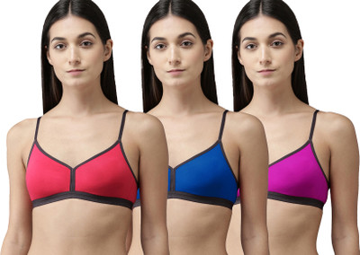 samvar A-Veni Bra Women T-Shirt Non Padded Bra(Red, Blue, Pink)