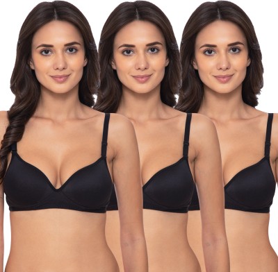 KOMLI Komli Heavily Padded Push-up Cotton Rich Bra Women Push-up Heavily Padded Bra(Black)