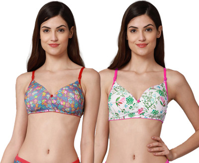 Beach Curve A_Riopd Bra Women Minimizer Lightly Padded Bra(Red, Pink)