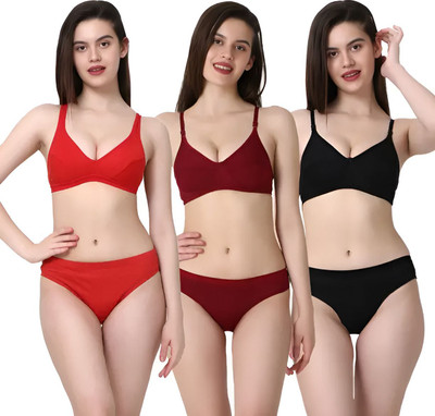 Louis Craft Cotton Rich Non-Padded Front Open Plunge Bra Women Sports Non Padded Bra(Black, Red, Maroon)