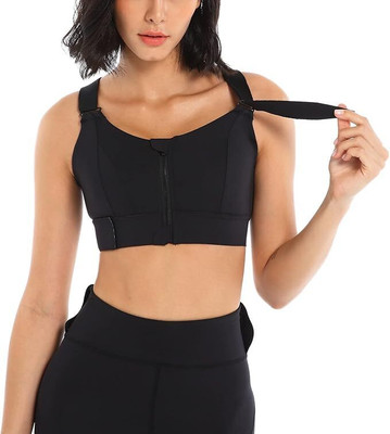 Kesar Lingeries yoga bra Women Sports Lightly Padded Bra(Black)