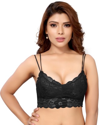 VarniEcom Women's Net Free Size Lightly Padded Chami Bra For Everyday Wear Women Everyday Lightly Padded Bra(Black)