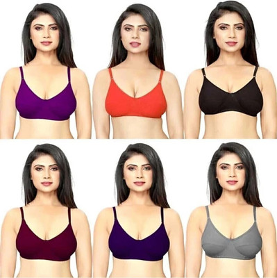 SNEHA LINGERIES Women Non padded bra Women Full Coverage Non Padded Bra(Multicolor)