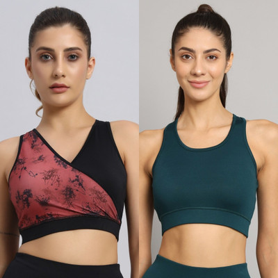 BEING RUNNER Women Sports Non Padded Bra(Multicolor, Green)