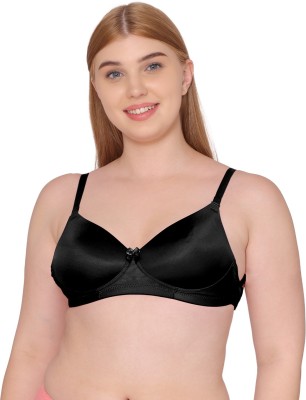 TWEENS Tweens Push-Up Under-Wired Heavily Padded Cotton Rich Bra Seamless Molded Women T-Shirt Lightly Padded Bra(Black)