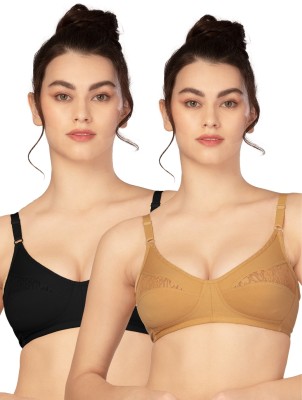 Lovable L0196 Women Everyday Non Padded Bra(Black, Beige)