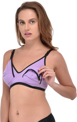 Fabme Feeding Melange Women Maternity/Nursing Non Padded Bra(Light Blue)