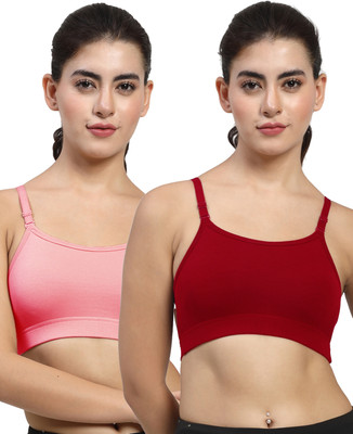 LILY stropsazilMino Women Sports Non Padded Bra(Maroon, Pink)