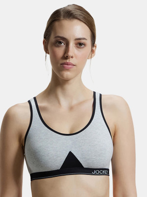JOCKEY 1376 Women Sports Non Padded Bra(Grey)