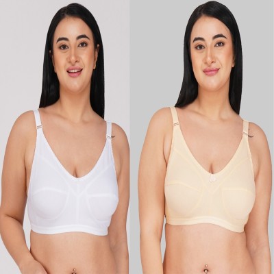 Dulcinea Women T-Shirt Non Padded Bra(White, Beige)