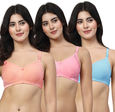 LILY inimad Women Bralette Non Padded Bra(Pink, Pink, Blue)