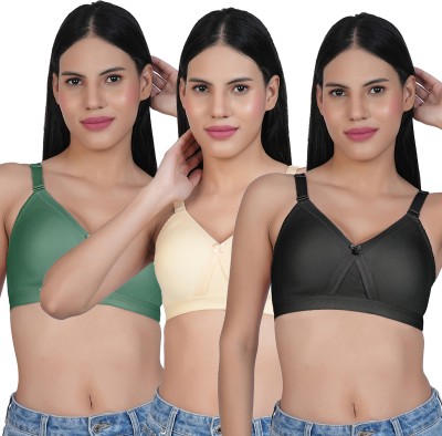 Shyam Sons FLAIR Softline Women Minimizer Non Padded Bra(Green, Beige, Black)