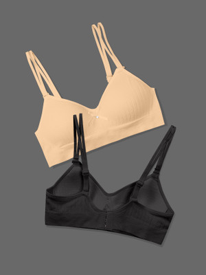 NAGARVEL CREATION 1/309-SKN/BLK-P02-34 Women Push-up Lightly Padded Bra(Multicolor)
