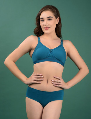 Dollar Missy Pack of 1 Women's Cotton Wire-Free Crossover Support Women Everyday Non Padded Bra(Blue)