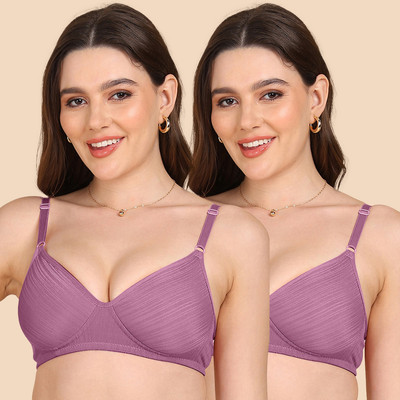 KOMLI Women T-Shirt Lightly Padded Bra(Purple)