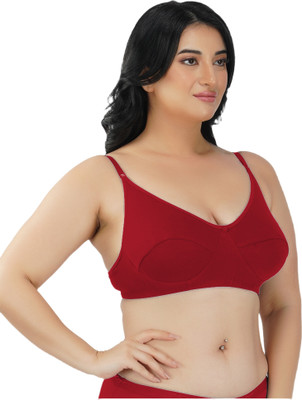 Kesar Lingeries Pack of 1 Forever Bra Non Padded Lycra Bra for Girls and Women Women Full Coverage Non Padded Bra(Maroon)