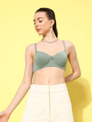 FiveFlag Women Push-up Lightly Padded Bra(Light Green)