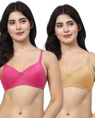 LILY maofcigam Women T-Shirt Heavily Padded Bra(Pink, Gold)