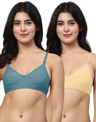 LILY anpas Women Everyday Non Padded Bra(Blue, Beige)