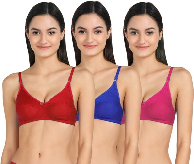 aamarsh Emi-BRA Women Minimizer Non Padded Bra(Red, Blue, Pink)