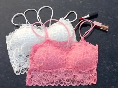 VS Beauti VS Beauti Womens Lightly Padded Lace Bra Women Everyday Lightly Padded Bra(White, Pink)