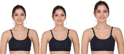 SaiB Women Sports Lightly Padded Bra(Black)