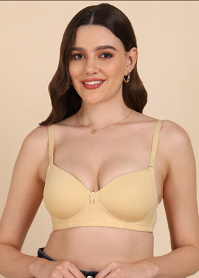 Dressberry Women T-Shirt Lightly Padded Bra(Beige)
