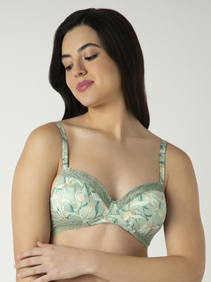 Amante Women T-Shirt Lightly Padded Bra(Green)