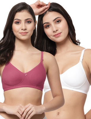 COLLEGE GIRL CG1301 Women T-Shirt Non Padded Bra(Maroon, White)