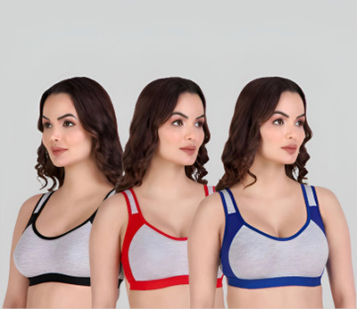 ASHMIRAS pack of 3 Women Stick-on Non Padded Bra(Multicolor)