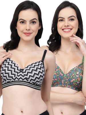 COLLEGE GIRL Polypad-1002-Polypad-538 Women Everyday Lightly Padded Bra(Black, Grey, Green)