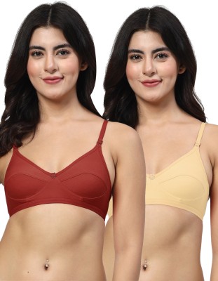 LILY anpas Women Everyday Non Padded Bra(Maroon, Beige)