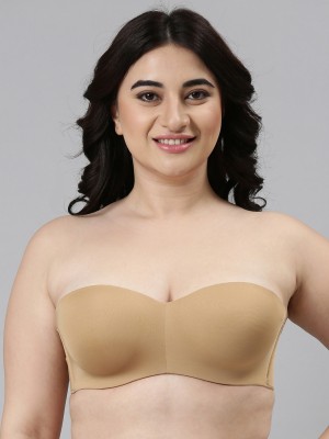 Enamor Medium Coverage, Wired F074 Full Figure Women Bandeau/Tube Non Padded Bra(Beige)